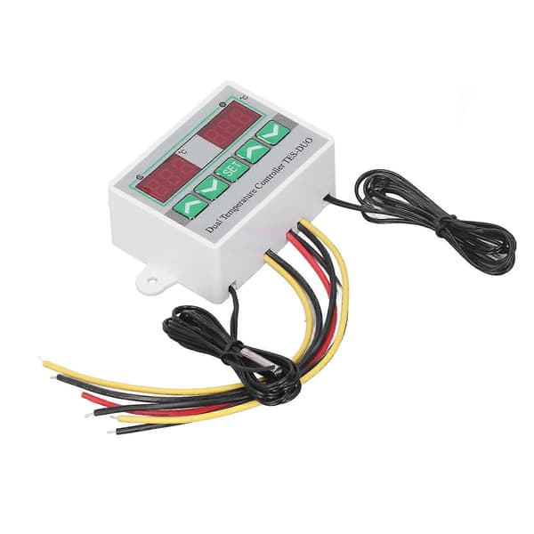 Digital Temperaturregulator Dobbelt Display Dobbelt Kontrol Multifunktionel Høj Præcis Elektronisk Termostat Switch 220V