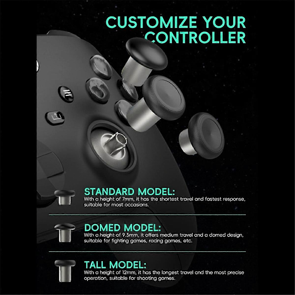8 Pak Analog Joysticks til Elite/ S/ / Håndtag Udskiftning Controller Komponentsæt K