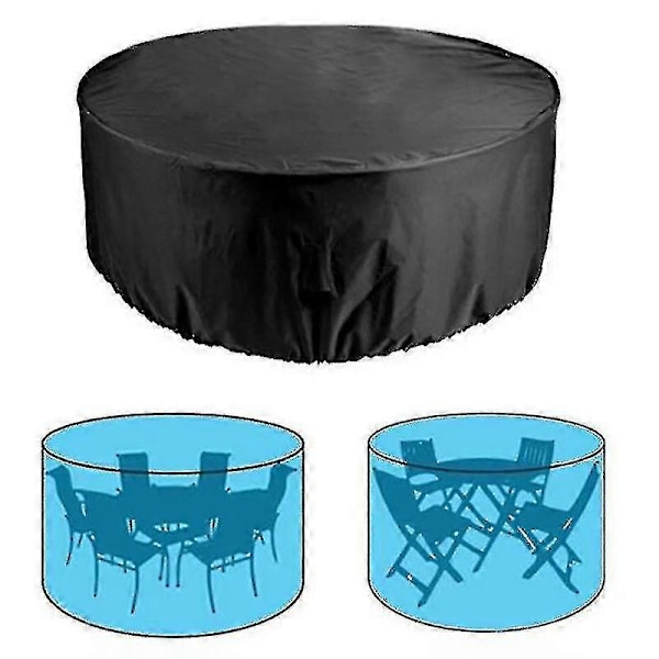 Mimigo Møbeltrekk for Utemøbler, Vanntett Rundt Bordtrekk Kraftig Trekk Slitesterkt Lerret UV-bestandig, Støvtett og Falmingsbestandig 185x95cm
