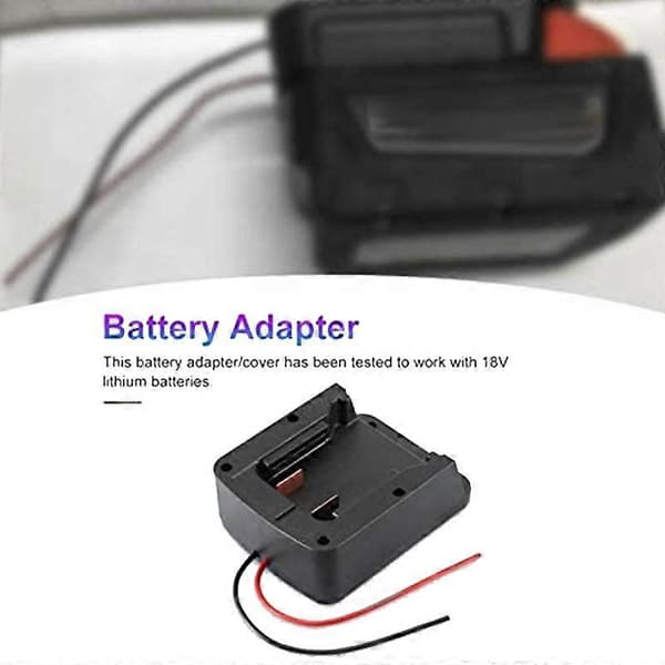 For 18V Batteriadapter Strømkilde Feste med Ledninger, Batterikonverter Kobling for Adapter