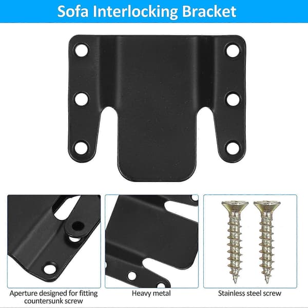 10 stk. Sektions Sofa Forbindelser, Universelle Sektions Sofa Sammenlåsning, Nem at Installere Sofa Klips til Sektioner Robuste Møbelforbindelser Sofa C 4 Pcs