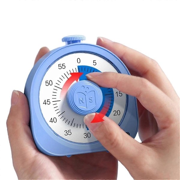 Visuell Timer 60-Minutter Super Nedtelling Visuell Timer Egnet for Barn Voksen Holdbar Mekanisk (Rosa)