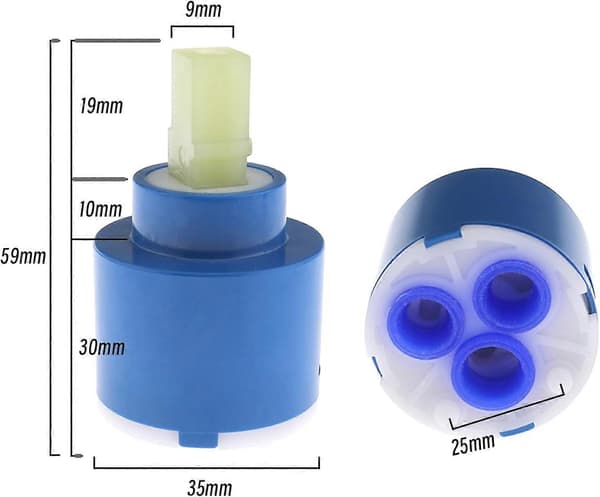 Set med 2 st 35 mm keramiska patroner för badrumsblandare