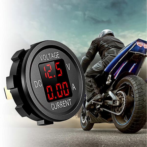 Digital Voltmeter Amperemeter Universal Høj Præcision Dobbelt LED Display 12-24v Bil Spænding Strøm Monitor Panel Til Bil Red
