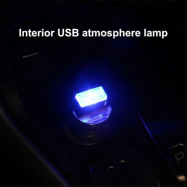 USB Ambient Light Universal Dekorativ Mini Auto Interiør Plug-in LED Neon Ambient Lampe til Bil