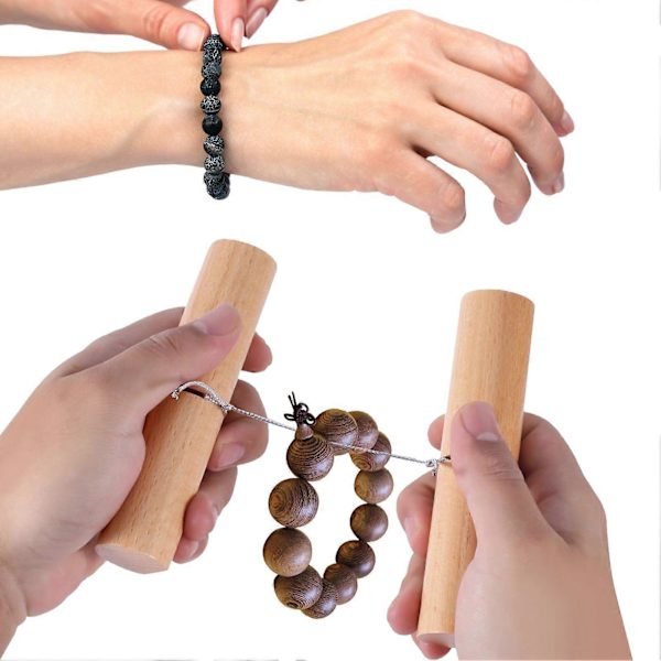 2 st Träknutgrepp för silikonpärlor DIY Hantverk Åtdragningsknutar Dragverktyg för Pärlarmband Nyckelringar Armband