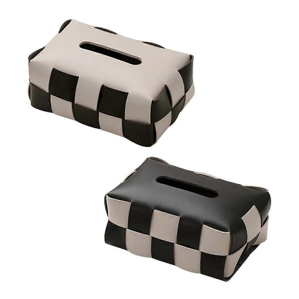 Rutigt Vävd Bil Tissue Box Högvärdig Lätt Lyx Vardagsrum Tissue Box Matbord Sovrum Förvaring