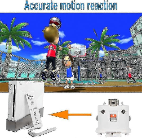 2 Motion Plus Adapter Sensor til Wii Remote Controller, Motion Plus Adapter Accelerator Erstatning til Wii Motion Plus Adapter White