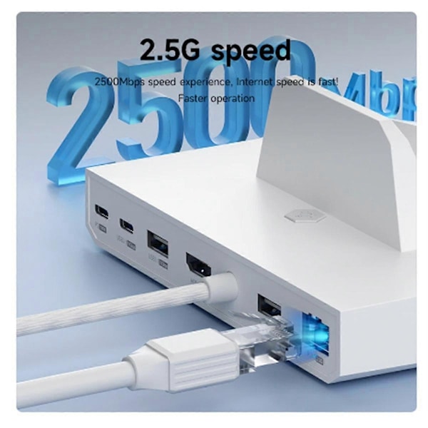 Ally//Switch/OLED-telakka 6-in-1 universaali telakointiasema 4K 2.5G RJ45 100W PD RGB-valokeskittimellä (B)