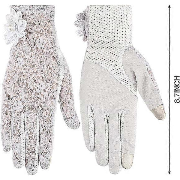 Spetshandskar med blommor för dam, eleganta korta spetshandskar, sommarhandskar