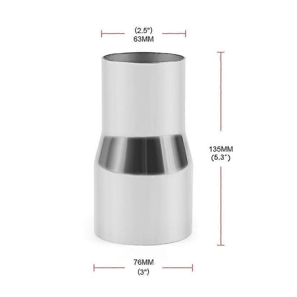 Universal Eksosrørkobling i Rustfritt Stål Rør Adapter Reduksjon Modifisert Del 63MM / 76MM