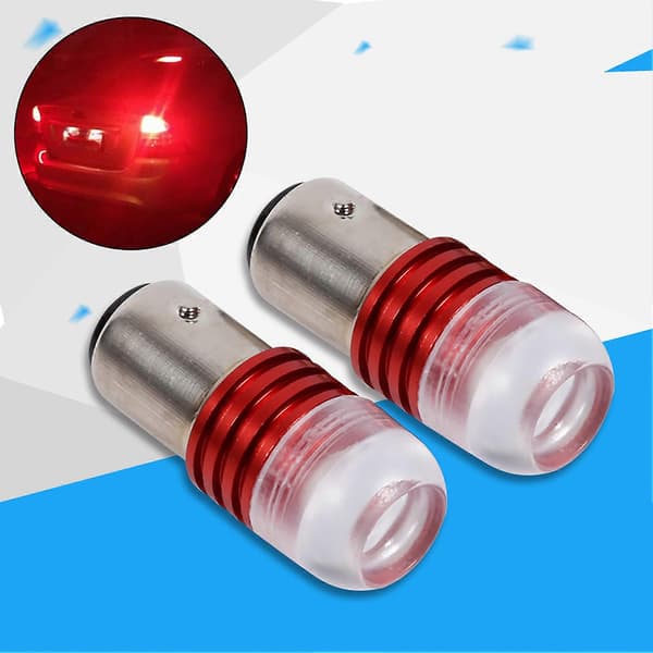 2 st Röda 1157 2357 Strobe Blinkande LED Projektorlampor För Bil Bakljus Bromsljus