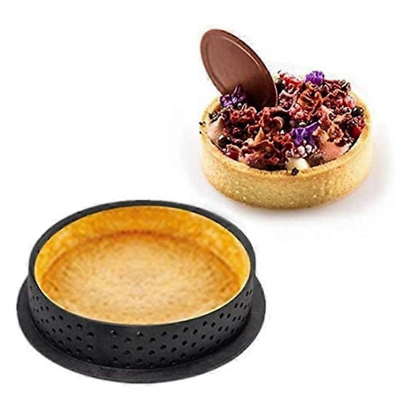 Kakeformringer Tart Ring Mousse Kake Ring Melkebar Form Kake Bakeform Verktøy Perforert Kutter Ring Non Stick 8 Stk