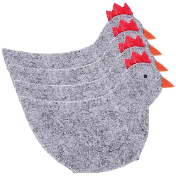 4 stk. påskeeggtrekk, kyllingformede eggposer, påskeeggvarmere