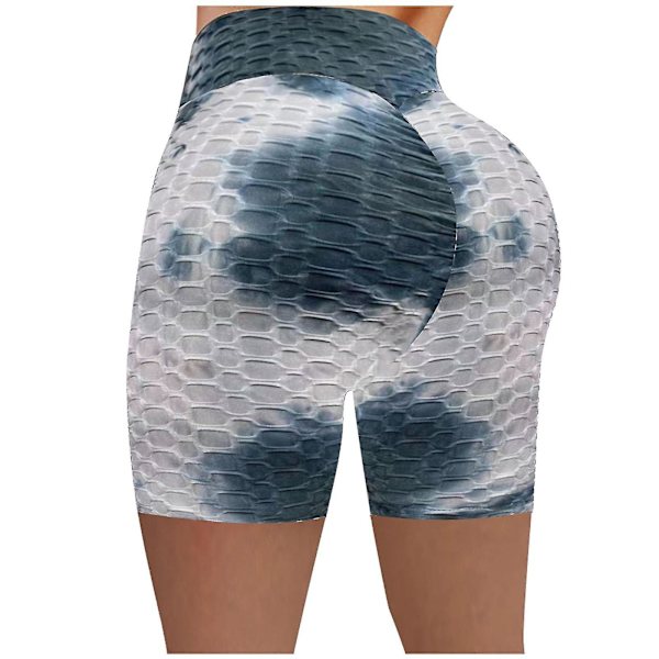 Tflycq Mode Kvinnor Korta Flerfärgade Tajta Hög Midja Elastiska Sport Yoga Byxor White XL