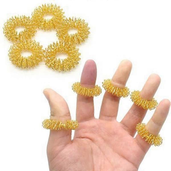 20 Stycken Sensoriska Fingerringar, Fingerring/Akupressurring Set Tyst Stressreducerare Och Massagerare