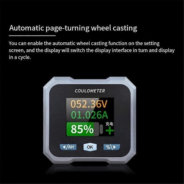 BL110F Coulometer Batterimätare DC10-100V 0-100A Vattentät Batterimätare och Voltmeter för Elektrisk Fyrhjuling, B
