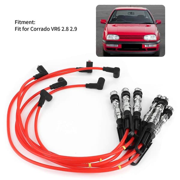 6st Tändkabel Tändstift Kabel 1J0998031 Passar Corrado VR6 2.8 2.9 med Dragstång
