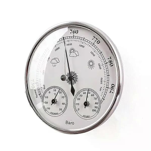 Analog Termometer, Hygrometer och Barometer för Atmosfärstryck, 130 mm, med Ram