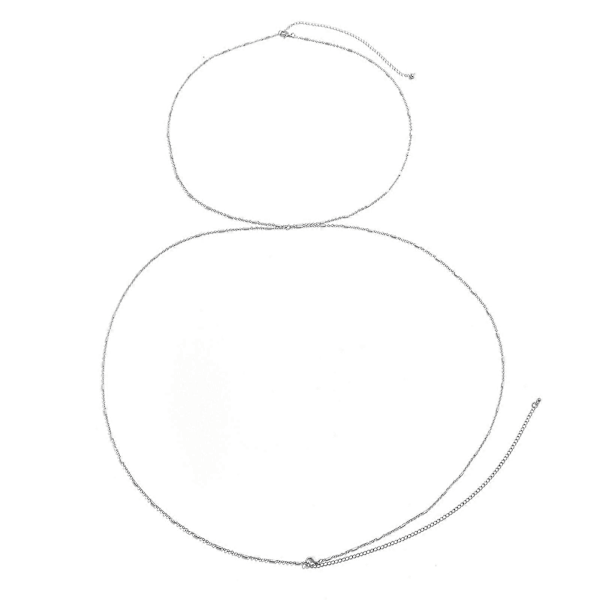 Kroppskjede Dame BH Bikini Kjeder Enkel Personlighet Justerbar Lang Kroppssmykke Kjede Sommer White K