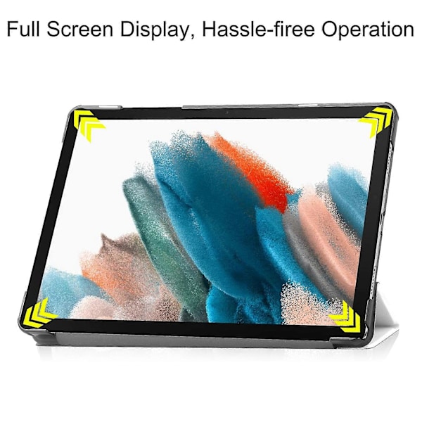 För Samsung Galaxy Tab A9+ Trefaldigt Ställ Tablet Fodral PU Läder Mönstertryck Smart Skyddande Omslag Cat
