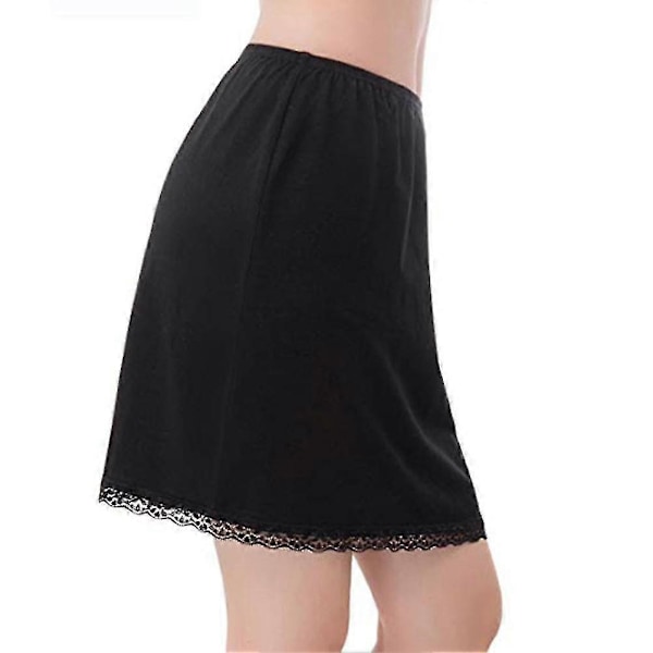 Hot 2023 Kvinner Damer Elastisk Midje Halv Underskjørt Skjørt Unders Kirt Dame Under Skjørt Underskjørt Halv Midje Skjørt Bestselger Black