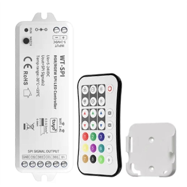 Tuya SPI RGB/RGBW Pixels LED Kontroller WIFI 2.4GHz RF Fjärrkontroll för Alexa för WS2811 WS2812B WS2815 Strip 1Set