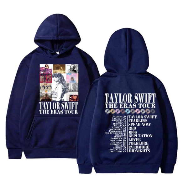 Julklapp 2023 Taylor Swift Fans Hoodie Höst och Vinter Sweatshirt herr och dam Juljacka Navy blue 3XL