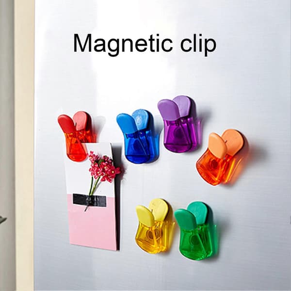 6 stk. Oppbevaringsklips Magnetisk Bred Anvendelse Plast Solid Assortert Organizer Klemme Husholdningsartikler