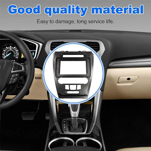 10.1 Bilradio Fascia Ramme Adapter for 2009-2012 2 Din Dash Android Mp5 Panel Ramme Kit Sølv-Grå