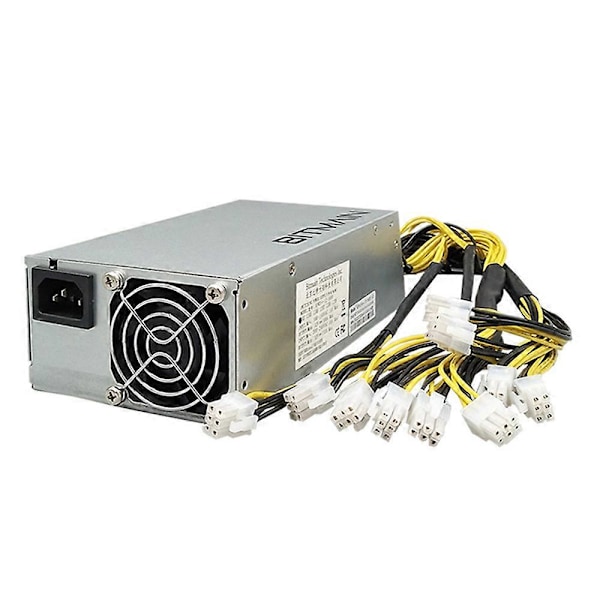 APW7 1800W Strømforsyning Mining PSU for Bitmain Antminer S9/L3+/A6/A7/R4/S7/E9 med 10X PCI-E 6Pin C