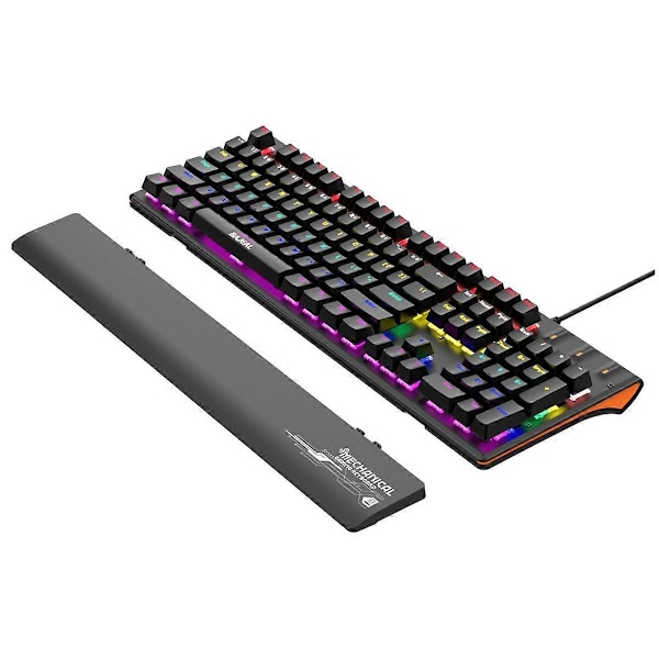 Mekaniskt tangentbord med handledsstöd USB-kabelanslutet tangentbord RGB Grön Axis Tangentbord Ergonomisk design för PC-spelare