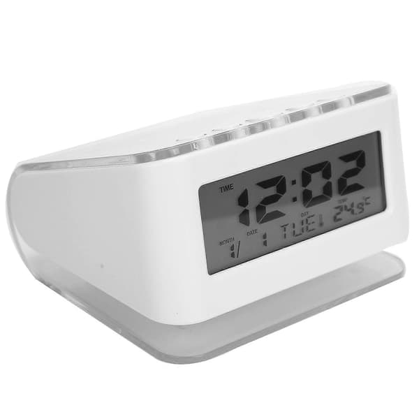LCD Klocka Datum Temperatur Display Tyst Elektronisk Bakgrundsbelysning Väckarklocka Nedräkningstimer
