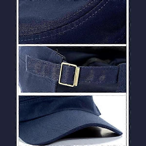 Justerbar Stilig Flat Topp Twill Baseball Caps Hodeomkrets 56-60 cm (Brun)