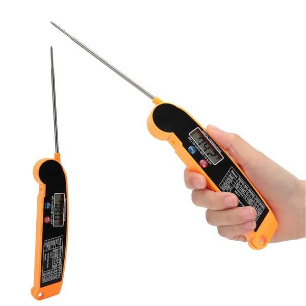 Vattentät Digital Kötttermometer Snabbavläsning Termometer för Kök Utomhus BBQ Grill Tillbehör Orange