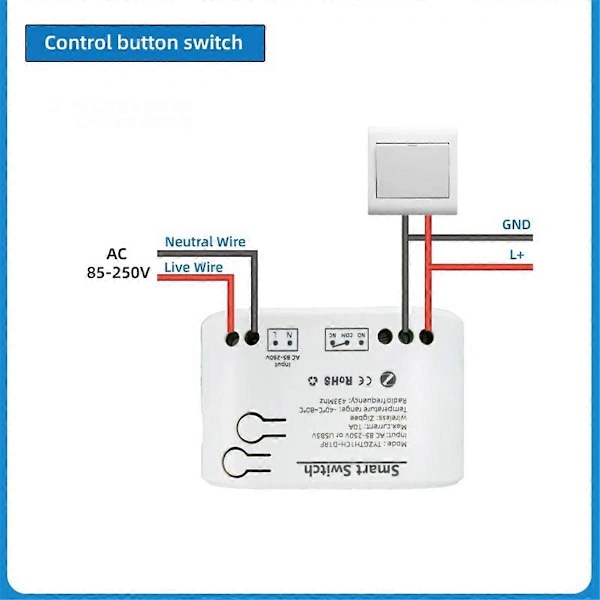 Tuya Smart Zigbee Switch med Temperatursensor Passiv Tør Kontakt Zigbee Relæ Arbejder med Home Assistant AC 85-250V