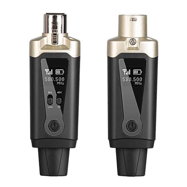 Trådløst Mikrofonsystem XLR Mikrofon Konverter Adapter UHF Automatisk Senderopsætning til Kondensator Dynamisk Mikrofon