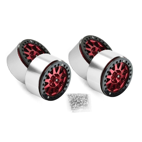2.2 Tuuman Beadlock Vanteen Kehät Raskaan Sarjan Alumiiniseosta 1:10 RC Crawler SCX10 -4:lle 4kpl-setti Punainen