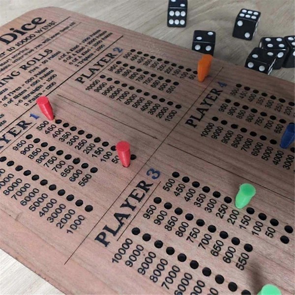 2 STK Terninge Score Board Træ Terninge Score Pad Klassisk Terningespil Træ Terningebakke til FamilieFest Rejsespil Lille