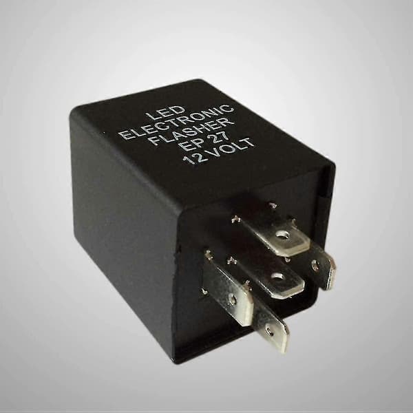 Justerbart 5-benet LED elektronisk blinkrelæ Blinklysrelæ til bil og motorcykel sort 1 stk.)