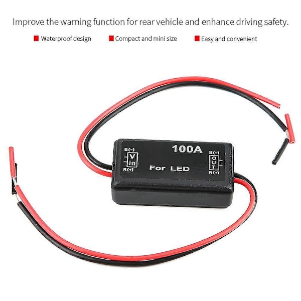 Auto Motorsykkel LED Pulserende Strobelys Blinklys Bryter Modul Bakre Bremselys Kontroller