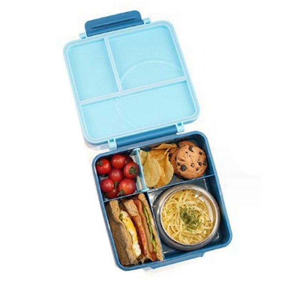 Lounasrasia ruostumattomasta teräksestä valmistetulla kulholla, muovinen ruokalautanen, mikroaaltouunin kestävä, lokeroitu Bento, lounasrasia