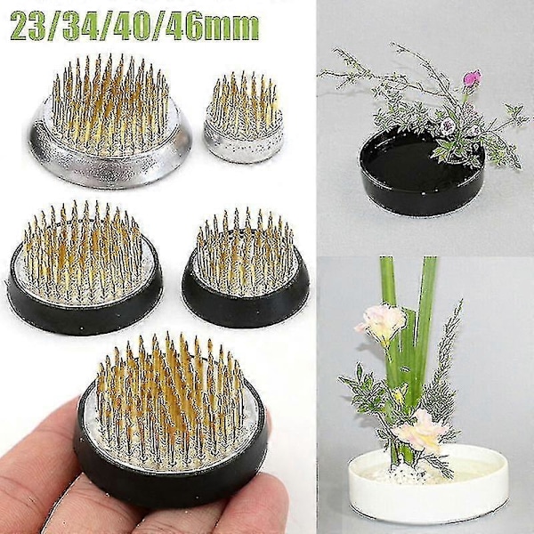 Rund Ikebana Kenzan blomsterfrø med gummipakning Kunst Fastgørelsesværktøj Gummibaseholder Blomsterdekoration Pottearrangement Nål 2