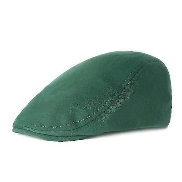 1 st Bomullsmössor Män Kvinnor Hatt Mjuk Casual Basker Enfärgad Unisex Retro Hatt Green