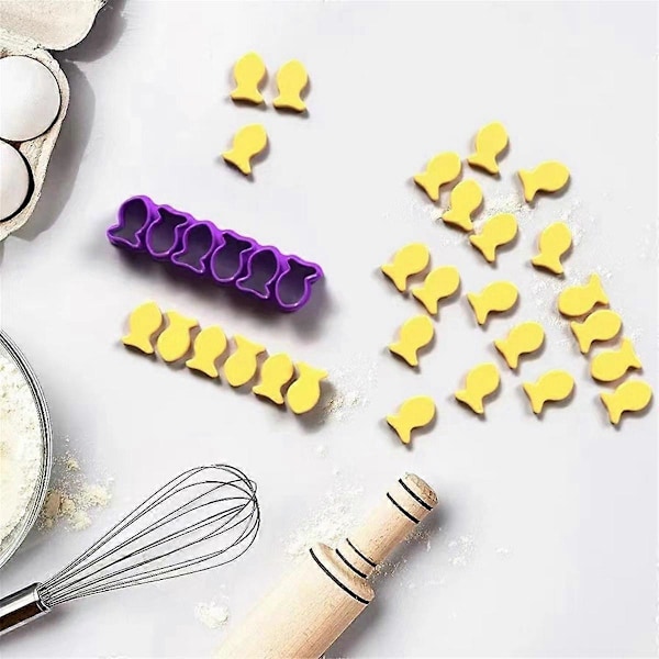 Mini Guldfisk Kakform Bakform Fiskform Snacks Bakform Fiskform Kakskärare Lila