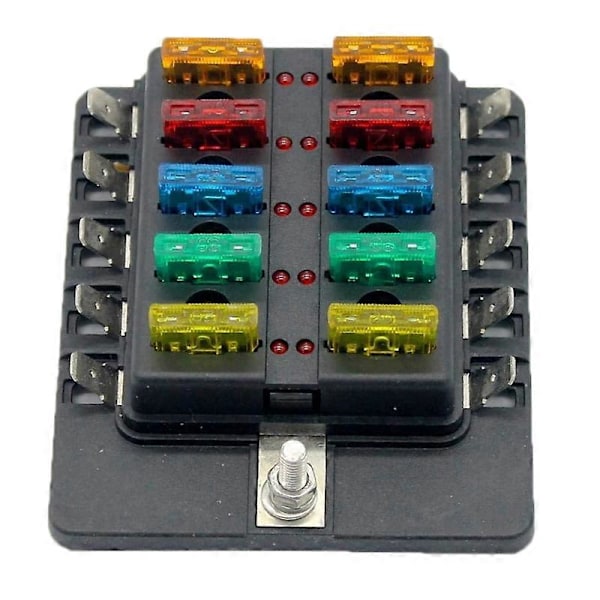 til Bil Båd RV 32V 10 Vejs Bladtype Stiktype Holder LED Advarselslys