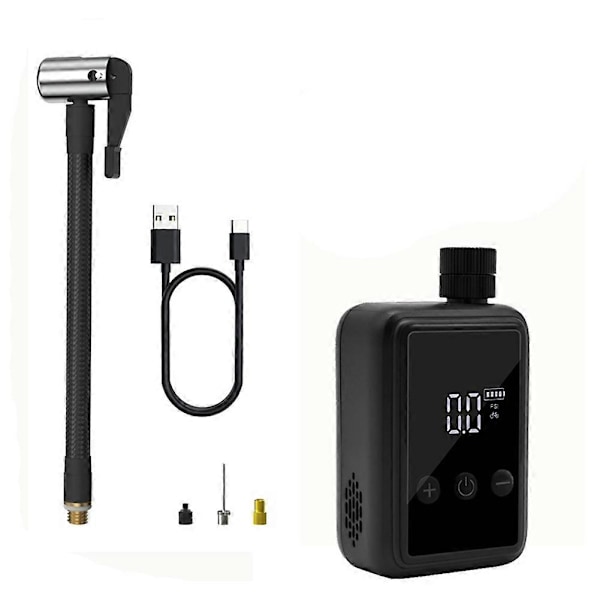 Mini Bærbar Sykkelpumpe 150PSI Pumpe med Digital PSI Trykkmåler Motorsykkel Landeveissykkel Dekk Inflator Svart