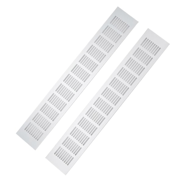 2 st Luftventilationsgaller Aluminiumlegering Rektangulär Ventilationsplatta för Skåp Skoskåp Garderob 80x500mm