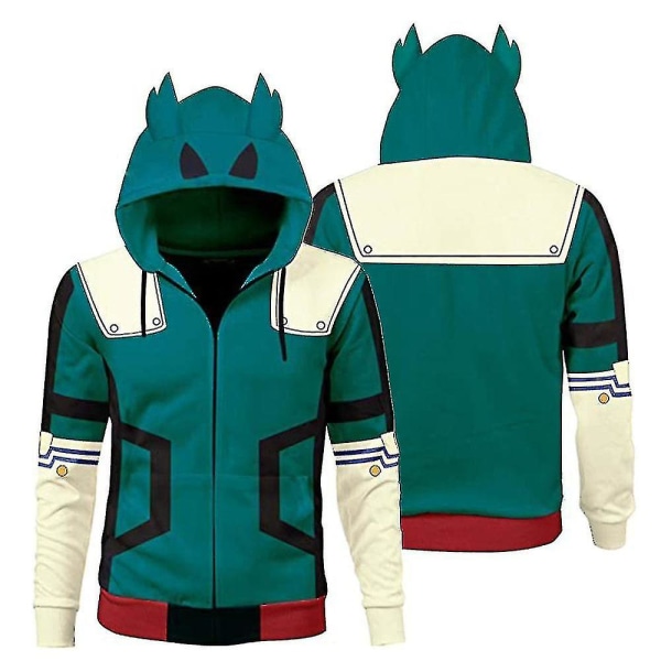 My Hero Academia Midoriya Izuku Deku Kostymjacka Vuxen unisex huvtröja Sweatshirts A L