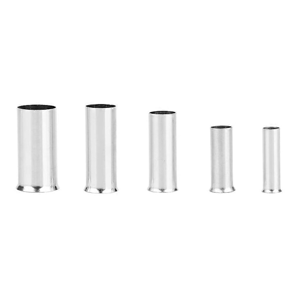 125 stk. 1/2/4/5/7 AWG Uisolerte Ferrul Kobberterminaler Sortimentssett for Ledningskabel